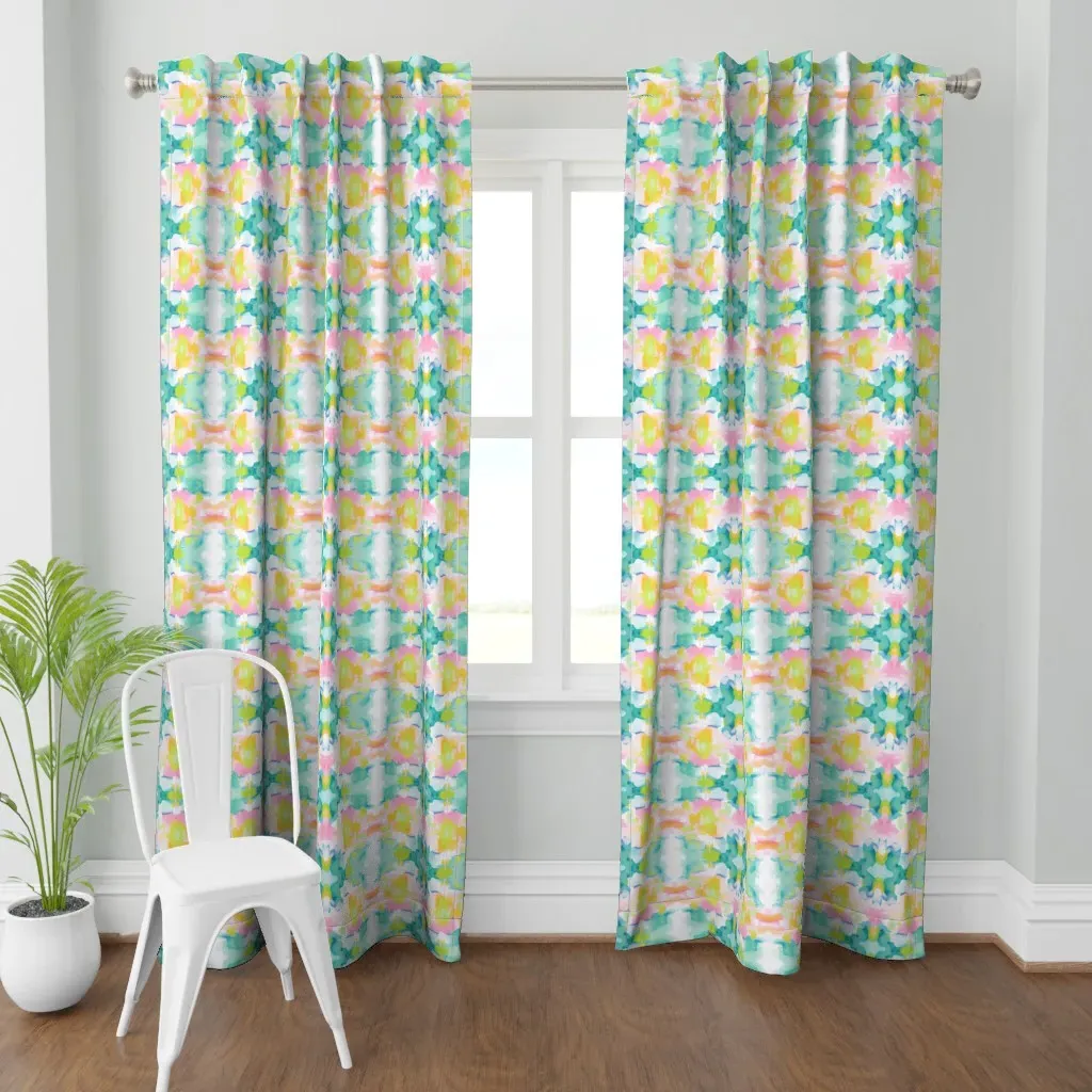 Kaia Kaleidoscope Curtain Panel - Turquoise product