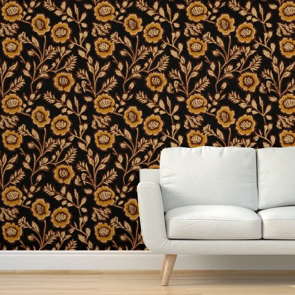 Kala Genevieve Peel and Stick Wallpaper - Mustard Yellow product