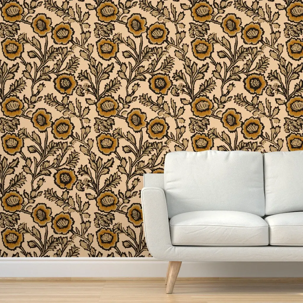 Kala Genevieve Peel and Stick Wallpaper - Mustard Yellow product