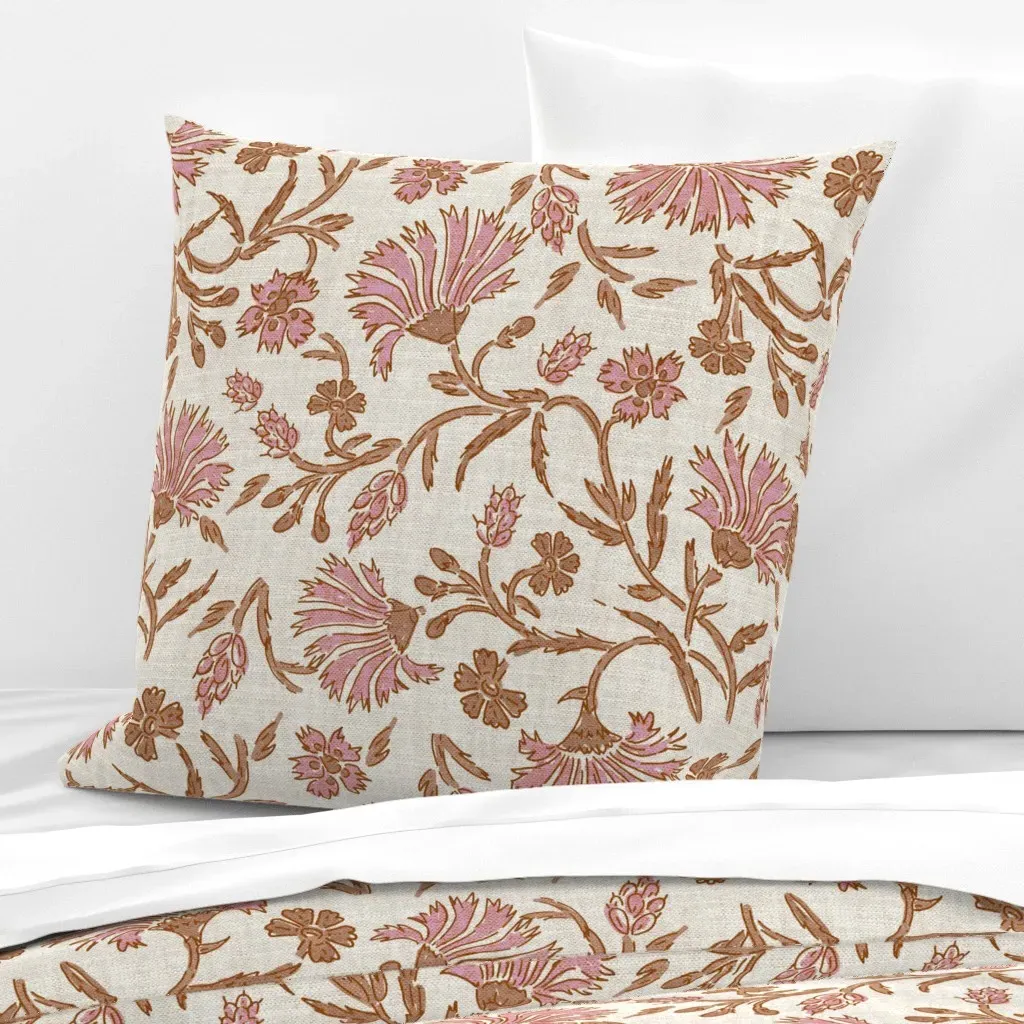 Kalami Floral Euro Pillow Sham - Pink product