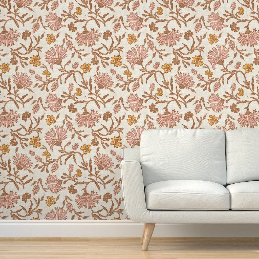 Kalami Floral Peel and Stick Wallpaper - Dusty Rose product