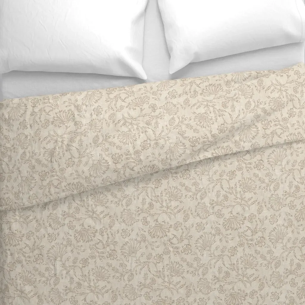 Kalami Linen Simple Duvet Cover - Beige alternate view