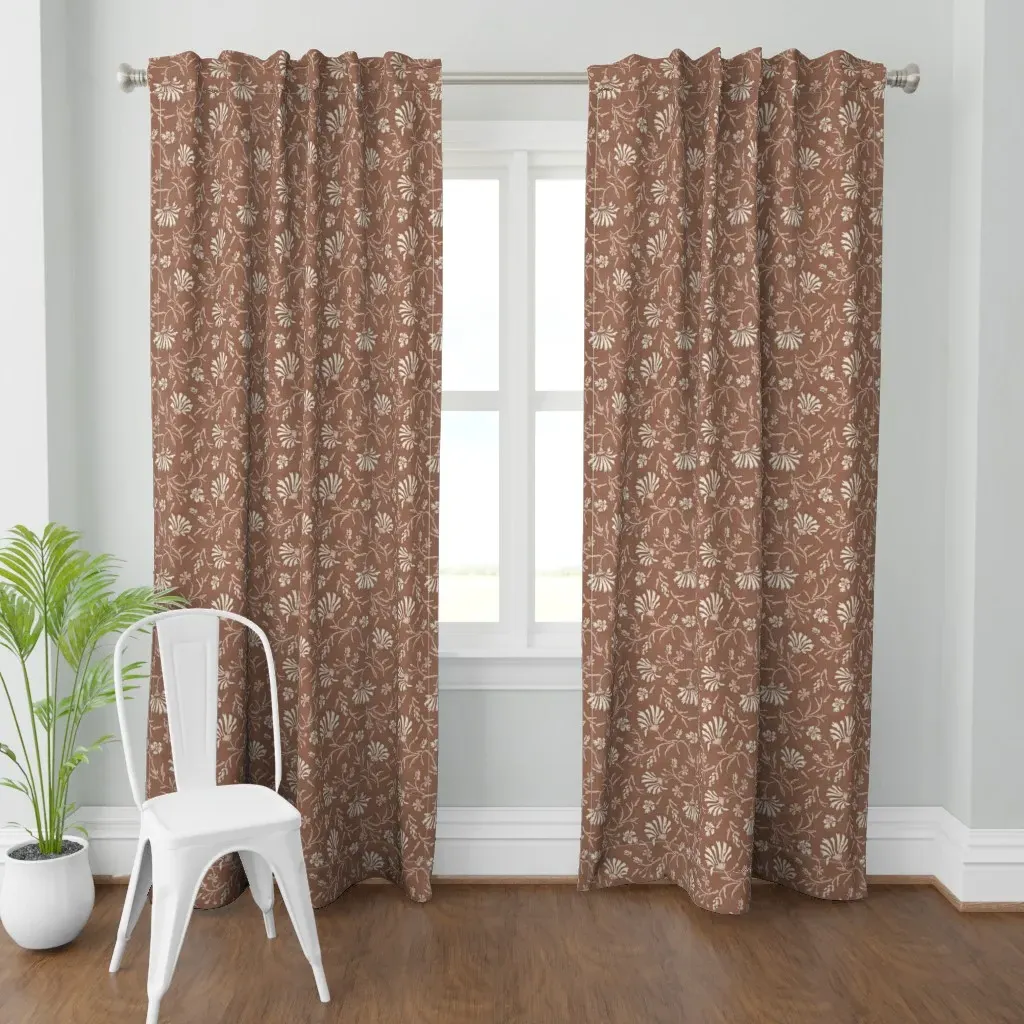 Kalami Mocha Mousse Curtain Panel - Terracotta product