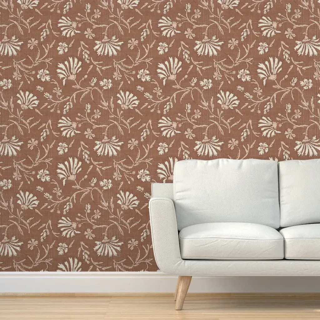 Kalami Mocha Mousse Peel and Stick Wallpaper - Terracotta product