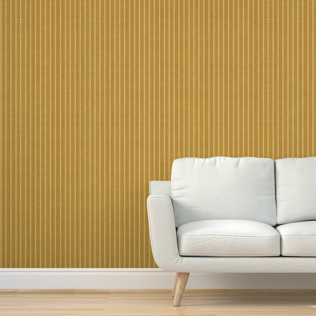 Kalami Mustard Stripe Peel and Stick Wallpaper - Gold product