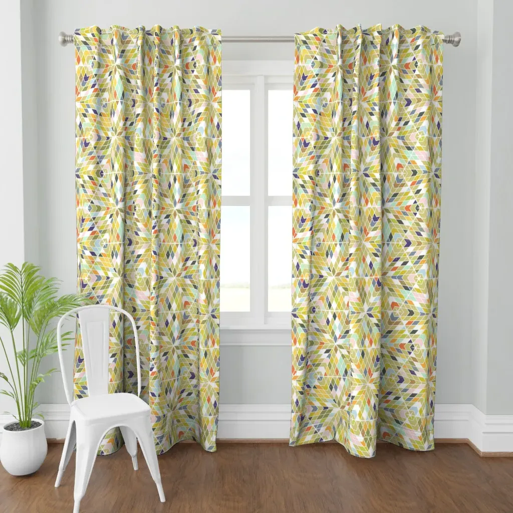 Kaleidoscope M+M Olive Curtain Panel - Beige product