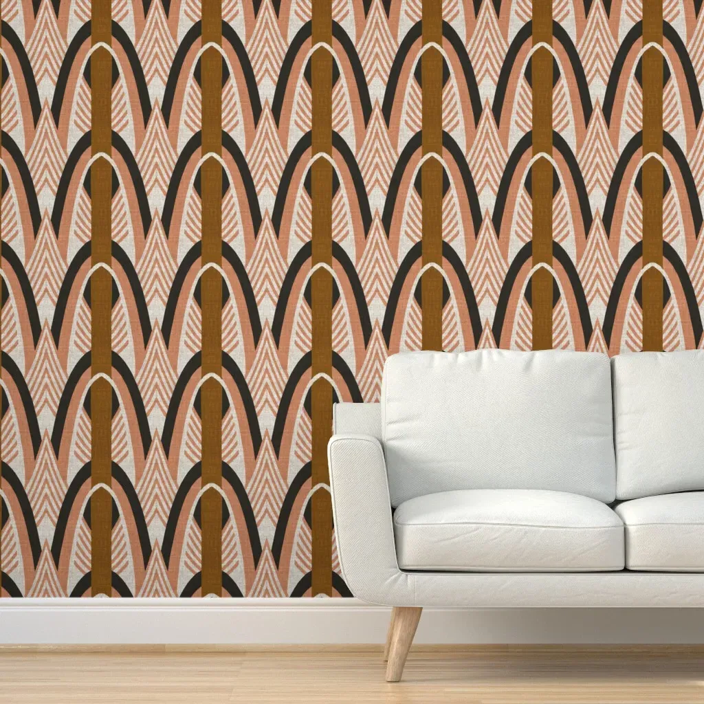 Kali Kama Small Peel and Stick Wallpaper - Mustard Brown product