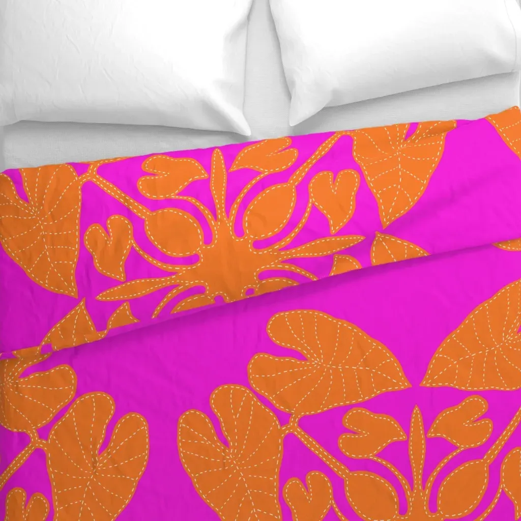 Kalo Quilt Large Duvet Cover - Orange alternate view