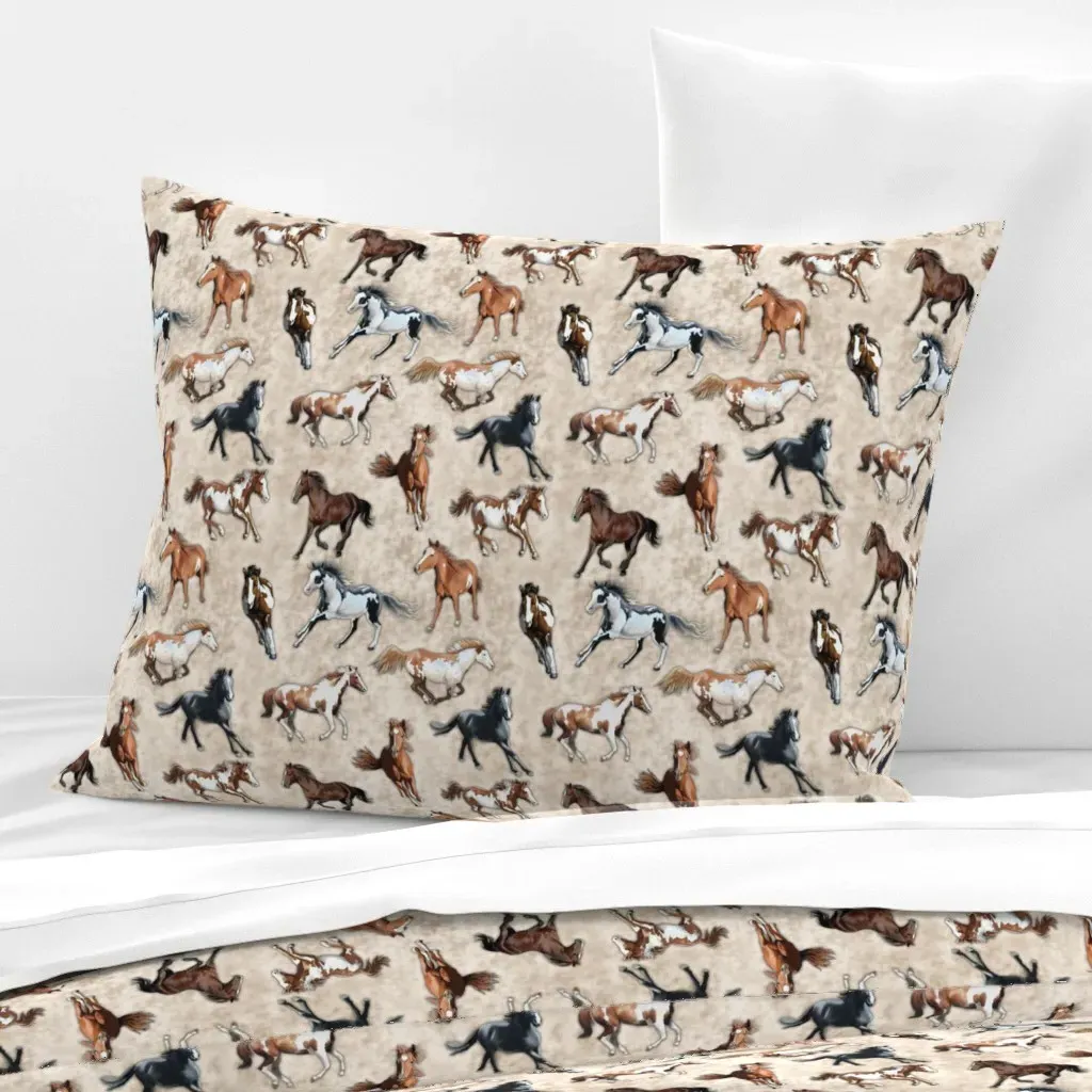 Kandihorse Stampede Standard Knife Edge Cushion - Brown, Cotton Sateen product