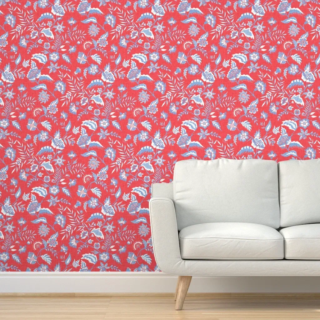 Kathy's Vine Americana Peel and Stick Wallpaper - Red product