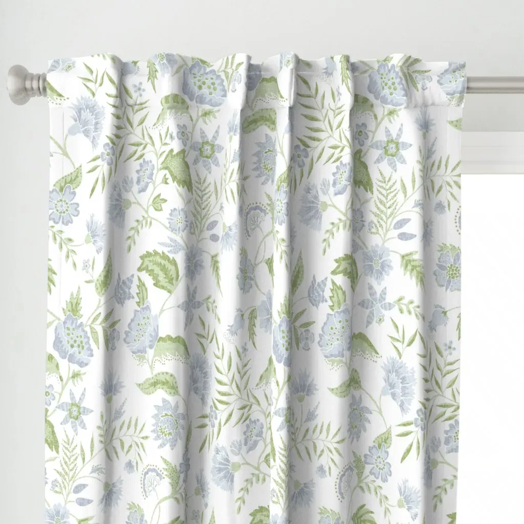 Kathy's Vine Curtain Panel - Dusty Blue alternate view