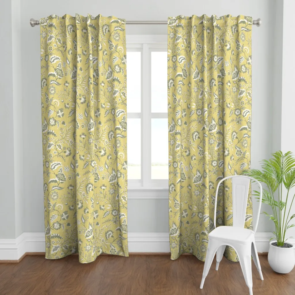 Kathy's Vine DDC871 Curtain Panel - Mustard Yellow product