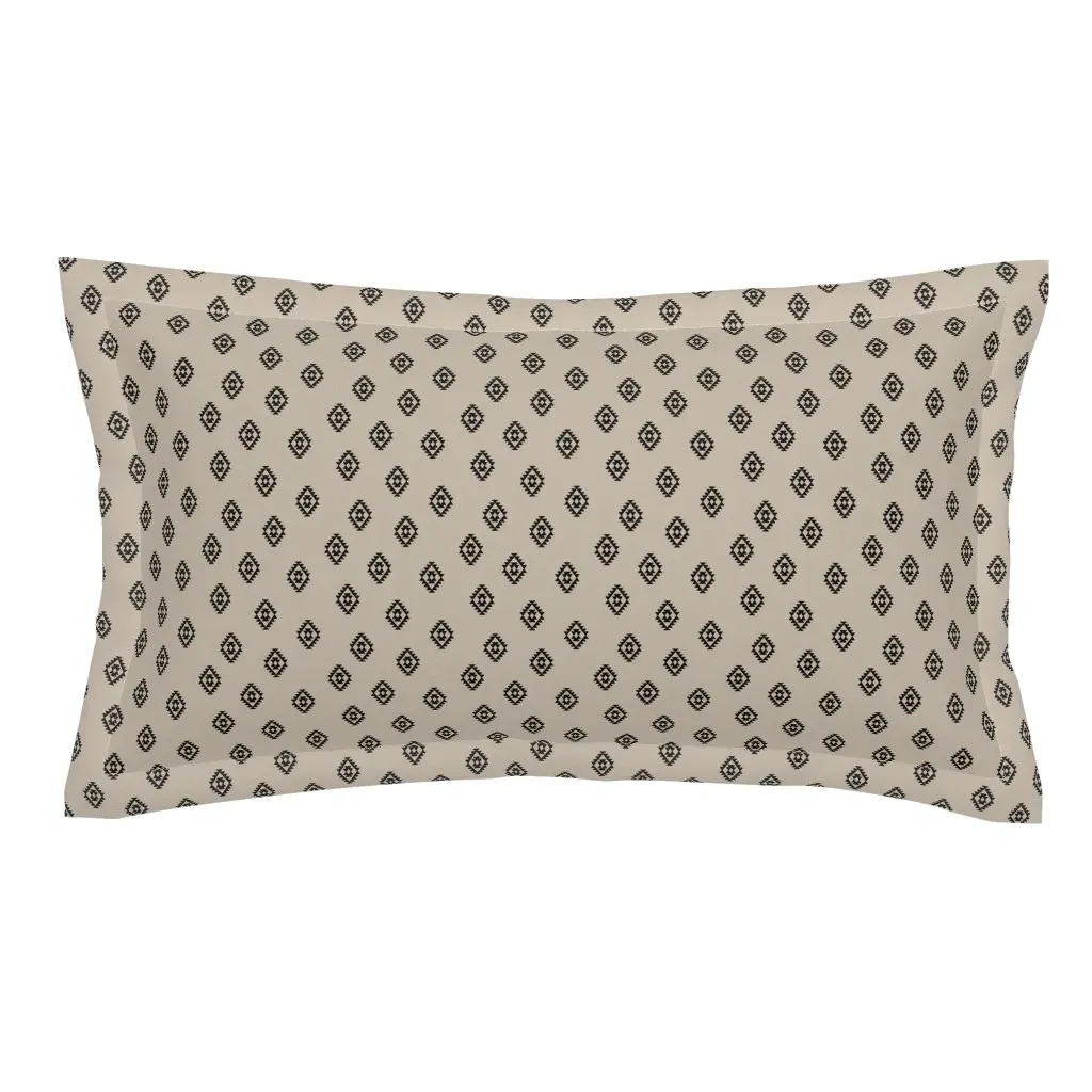Kelim Abstract Moroccan Boho King Pillow Sham - Black product