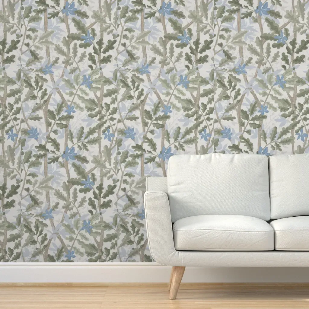 Kellie Woodlands Peel and Stick Wallpaper - Light Grey-Green product
