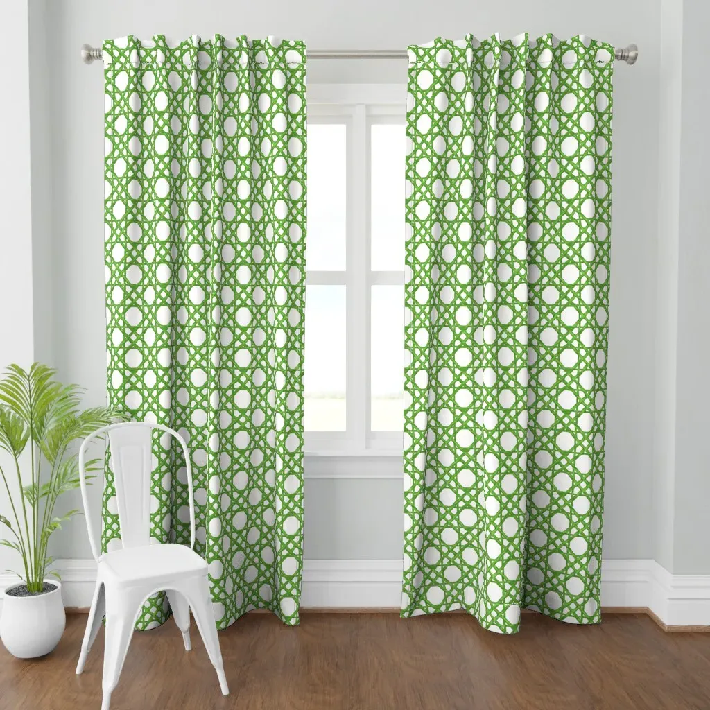 Kelly Green Lattice Curtain Panel - Green product