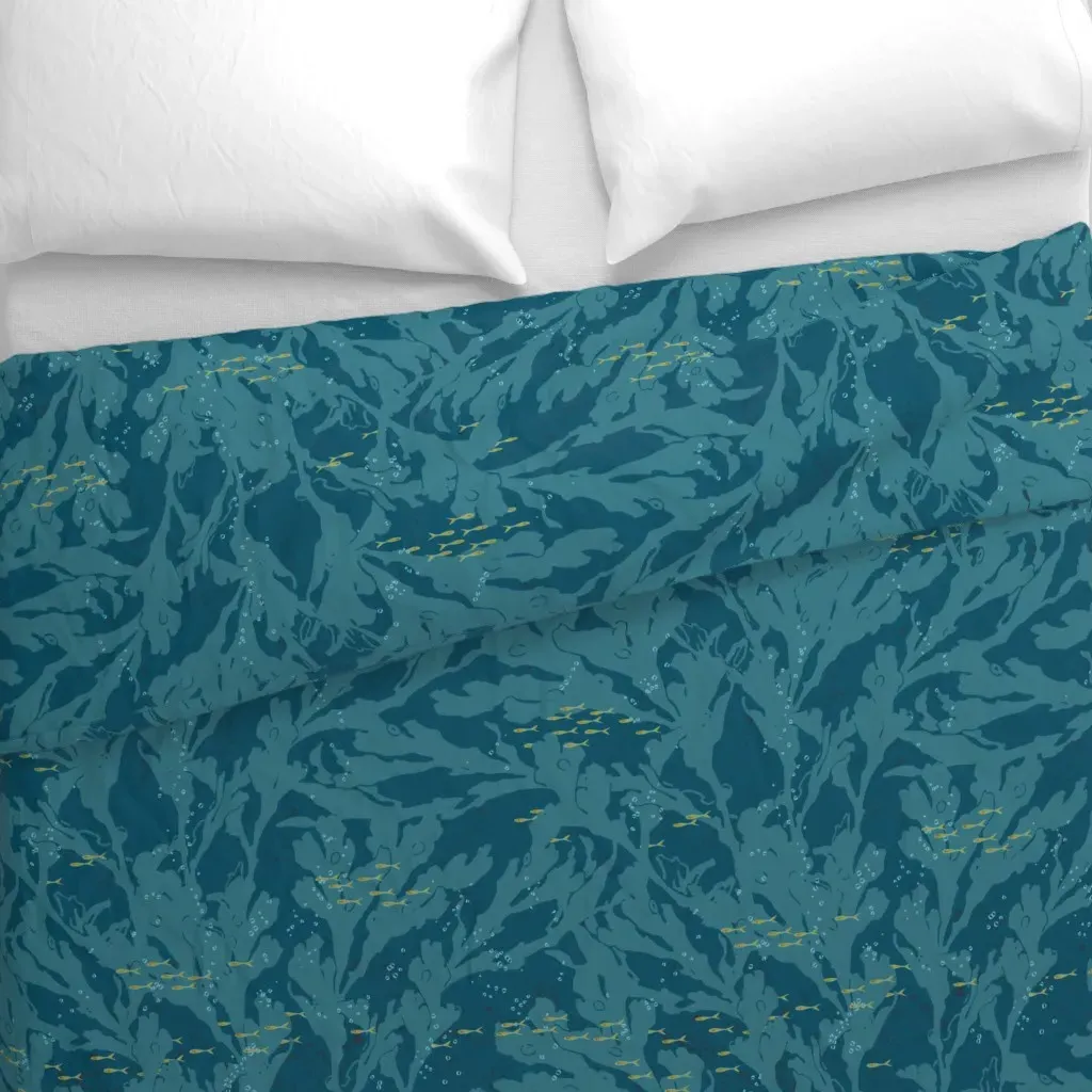 Kelp Aquatic Deep Duvet Cover - Teal alternate view