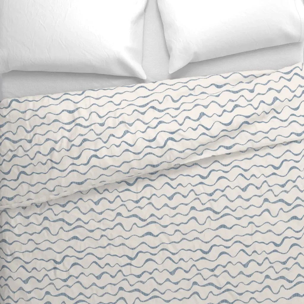 Kelp Dance On Waves Duvet Cover - Dusty Blue alternate view
