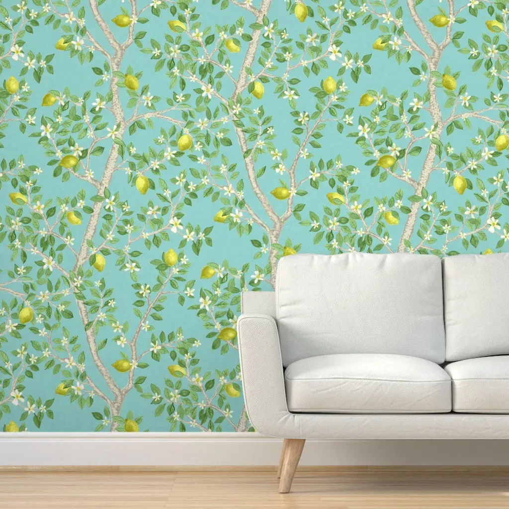 Kelsey's Garden Peel and Stick Wallpaper - Aqua product