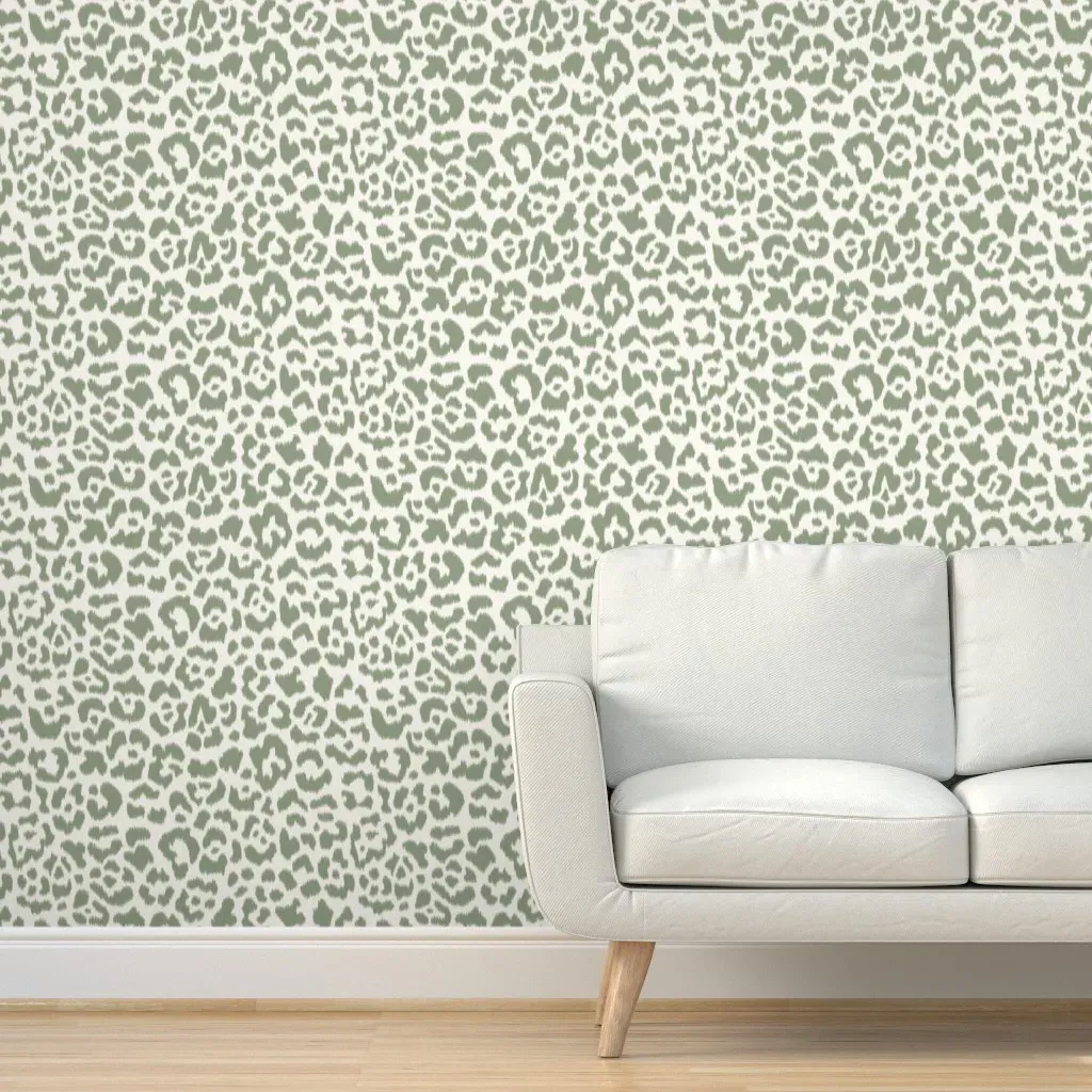 Kennebunkport Ikat Leopard Peel and Stick Wallpaper - Sage Green product