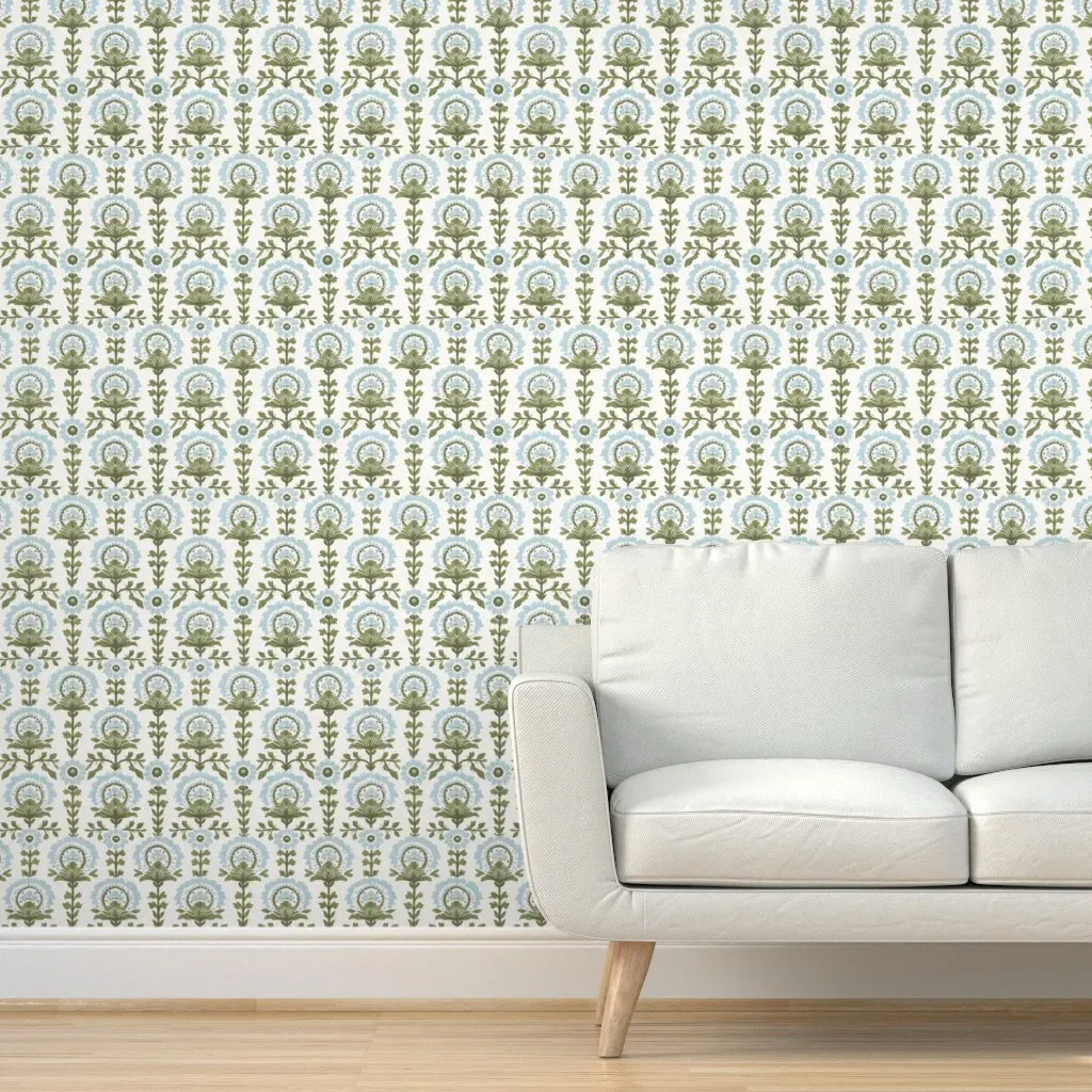 Kentucky Block Print Peel and Stick Wallpaper - Light Blue product
