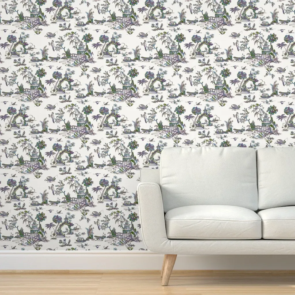 Kenyuan Toile Peel and Stick Wallpaper - Charcoal product