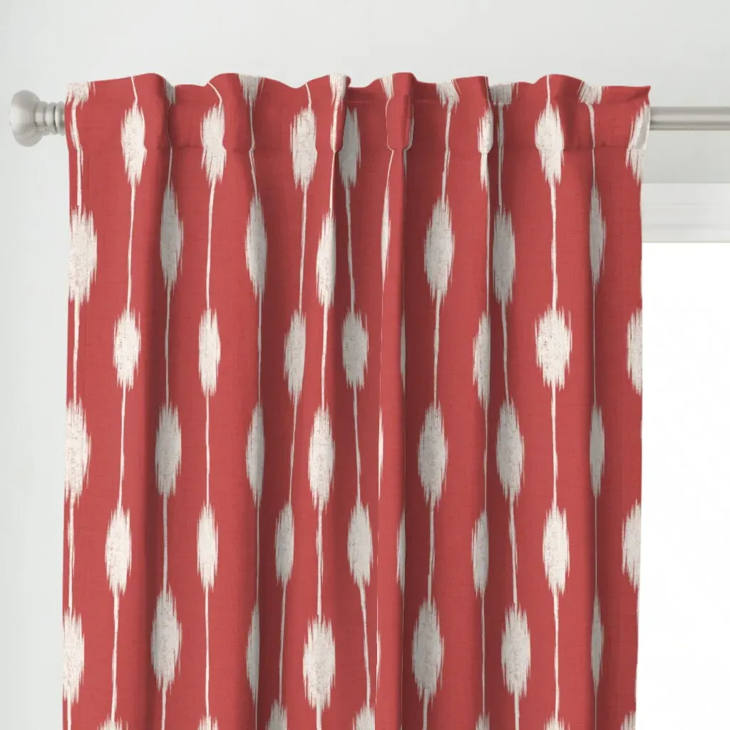 Keziah Ikat Curtain Panel - Red alternate view