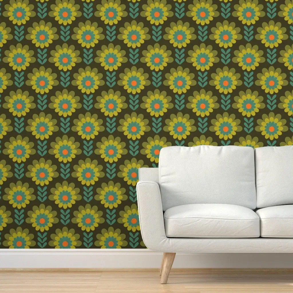 Kf 0147 D Peel and Stick Wallpaper - Olive Green product