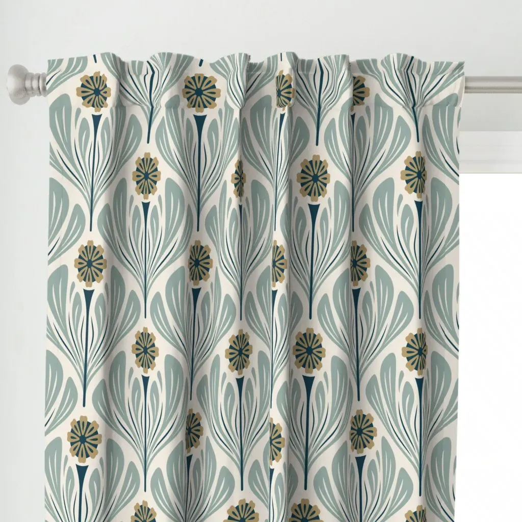 Kf 0417 E Large 12 Curtain Panel - Teal alternate view