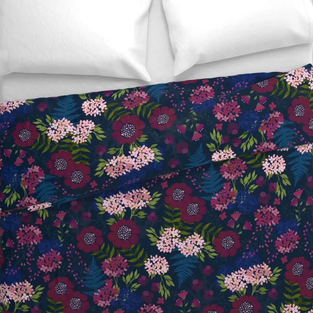 Kh Moodyfloral Duvet Cover - Burgundy alternate view
