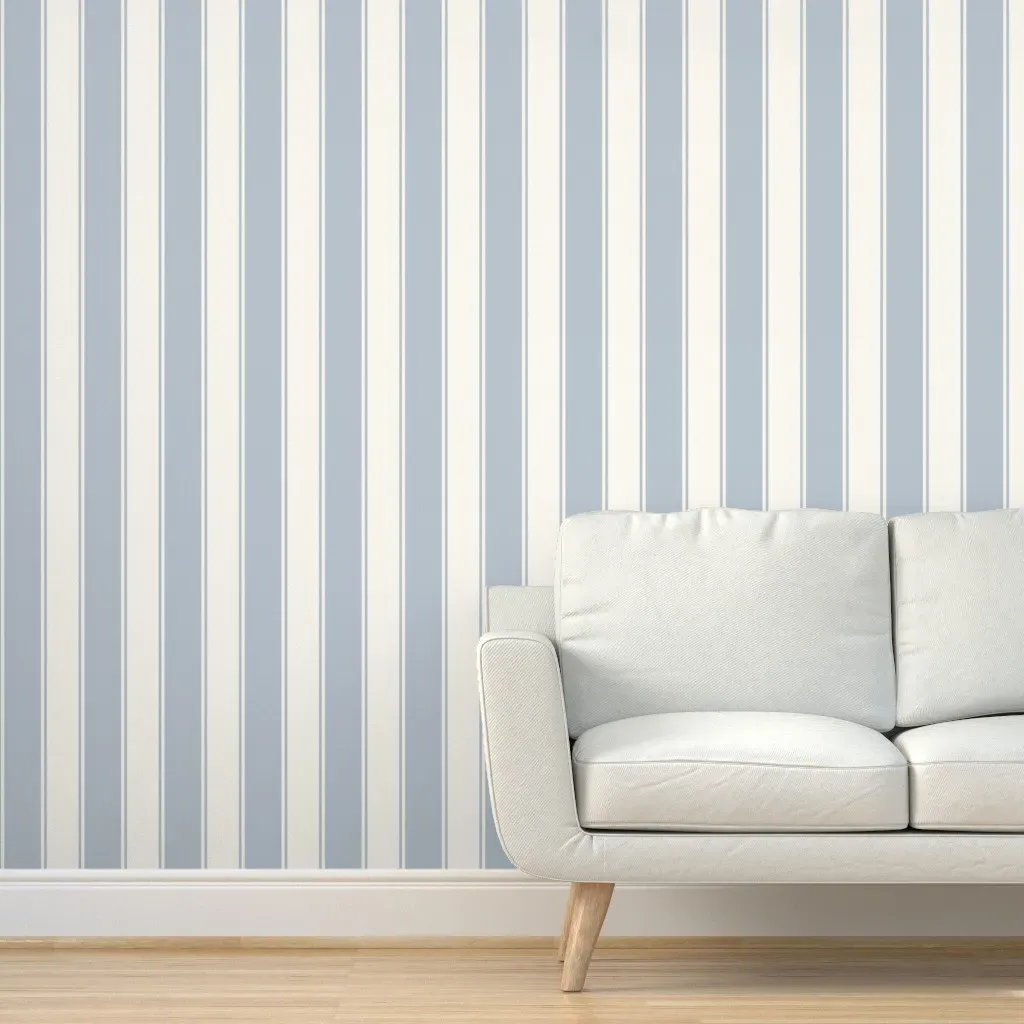 Khb Large French Awning Stripe Peel and Stick Wallpaper - Light Blue product