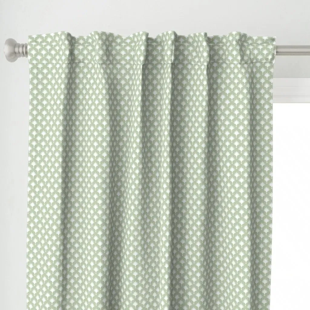 Khb Tiny Palm Curtain Panel - White alternate view