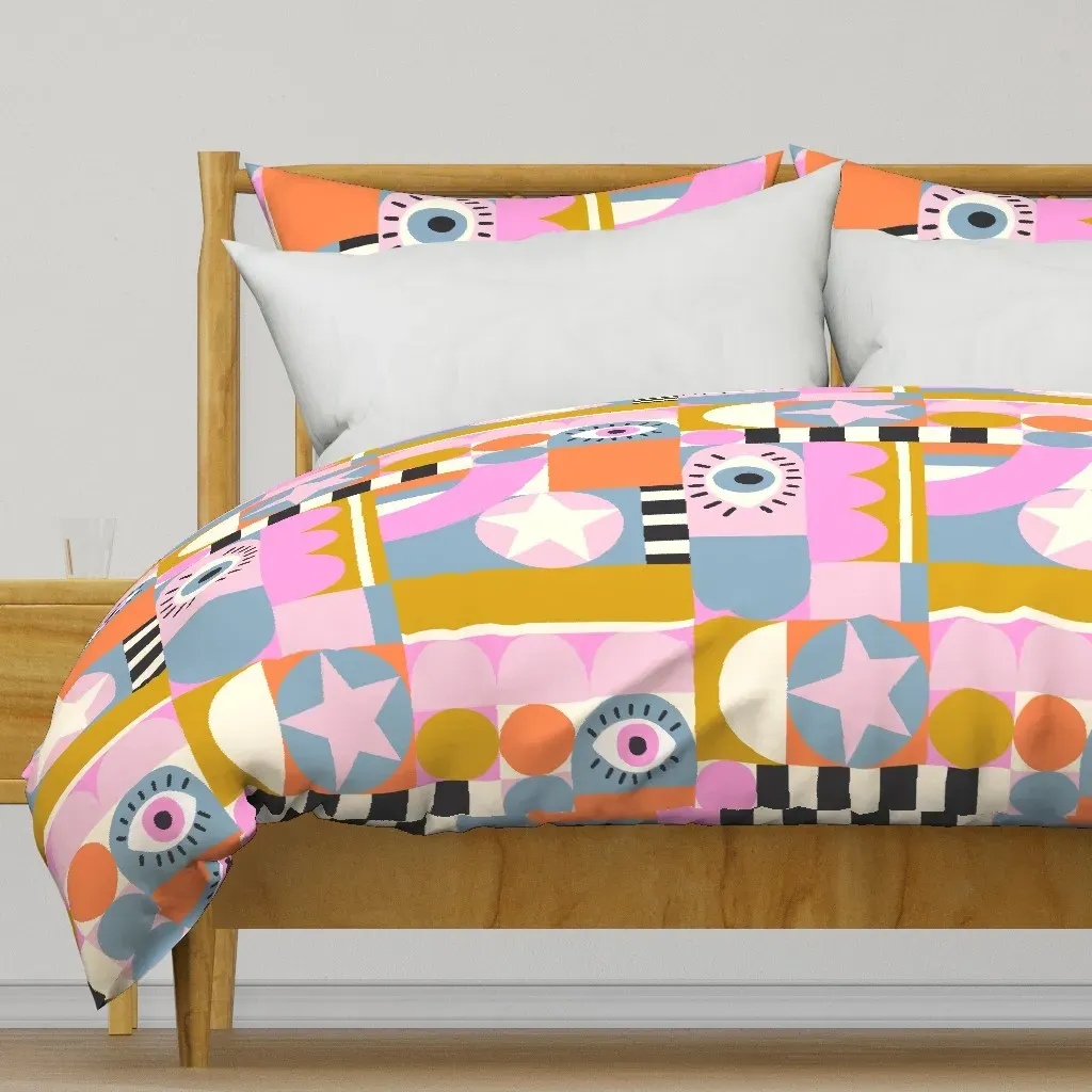 Kidult Mod Art Collage Duvet Cover - Pink product