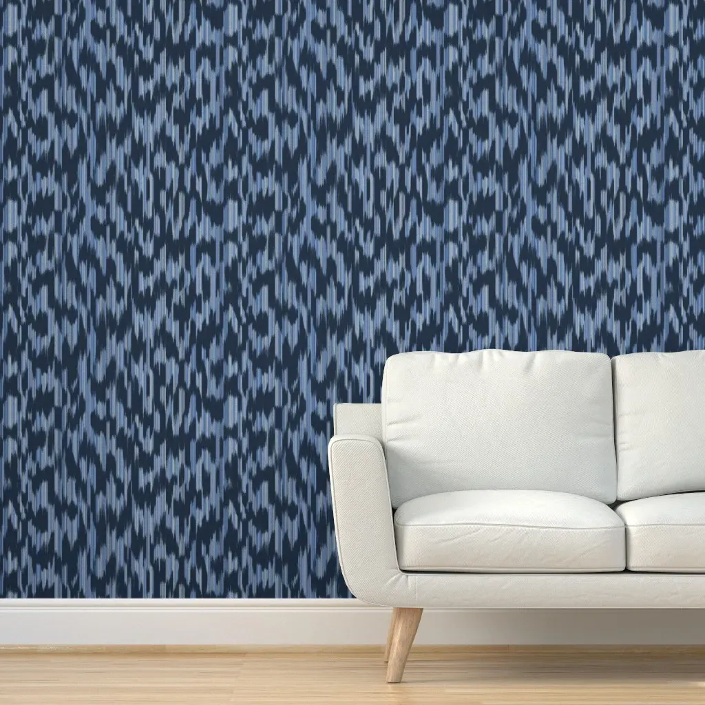 Kiersten Ikat Peel and Stick Wallpaper - Dark Blue product
