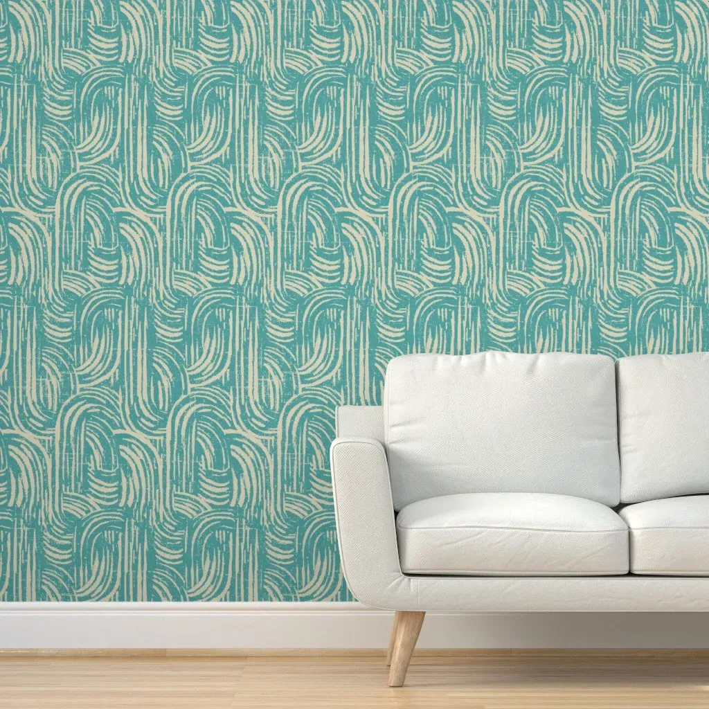Kikka Peel and Stick Wallpaper - Teal product