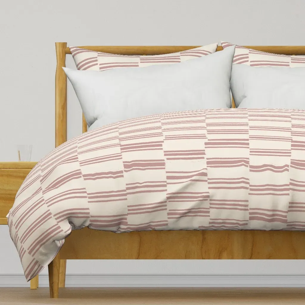 Kilim Fabric Deep Clay Duvet Cover - Dusty Rose product