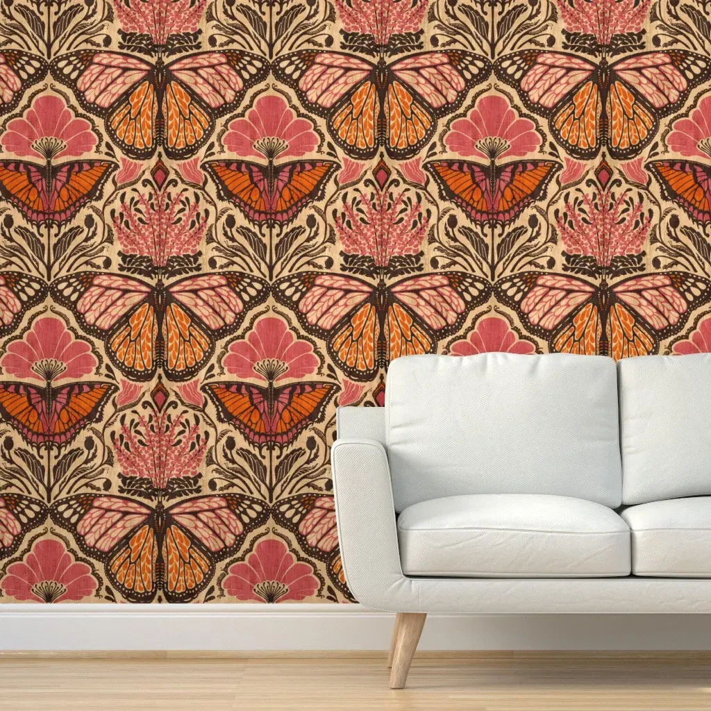 King Of The Butterflies Hide & Seek Peel and Stick Wallpaper - Dark Brown product