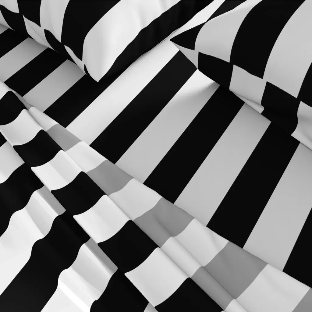 King Size Sheet Set - Black & White Stripe alternate view