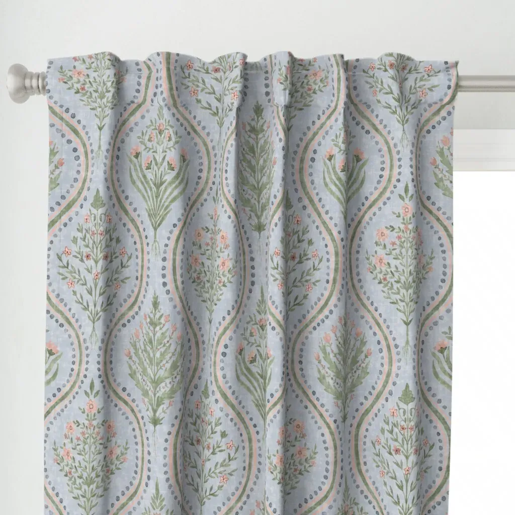 Kirsten Large Curtain Panel - Dusty Blue alternate view