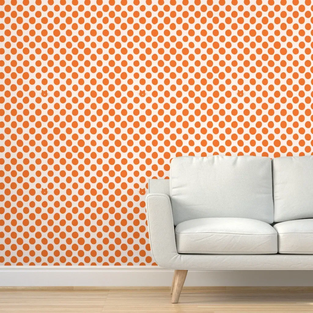 Kit-A-Boo Polka Dots Peel and Stick Wallpaper - Orange product