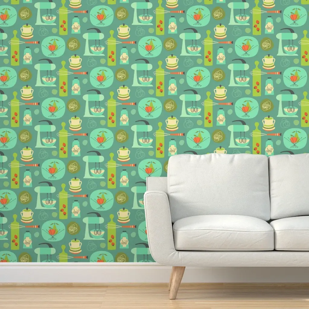 Kitchen Kitsch Peel and Stick Wallpaper - Blue product