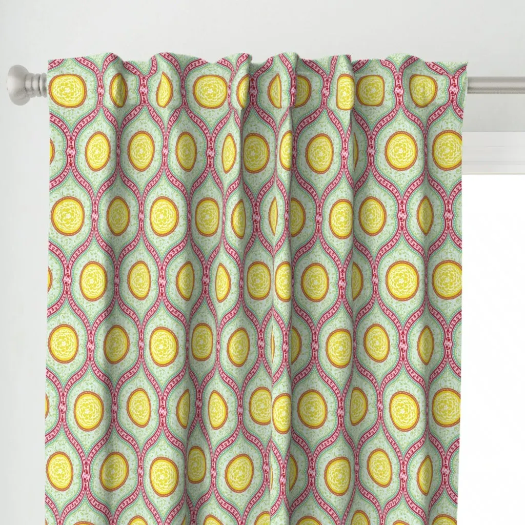 Kitsch Color Themed Boho Curtain Panel - Yellow alternate view