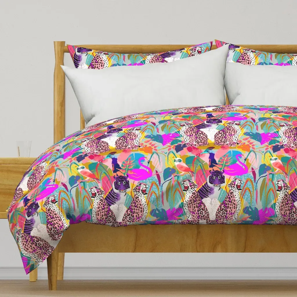Kitsch Pink Leopards Large Duvet Cover - Pink product