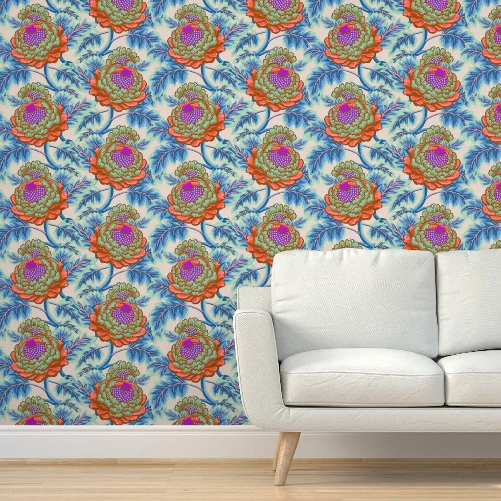 Kittai Blossom Peel and Stick Wallpaper - Coral product