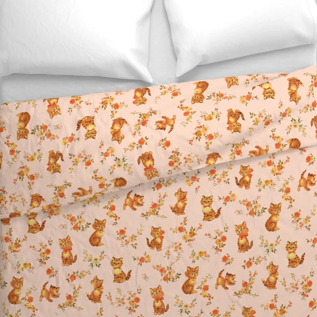 Kittens Pink 1A Duvet Cover - Orange alternate view