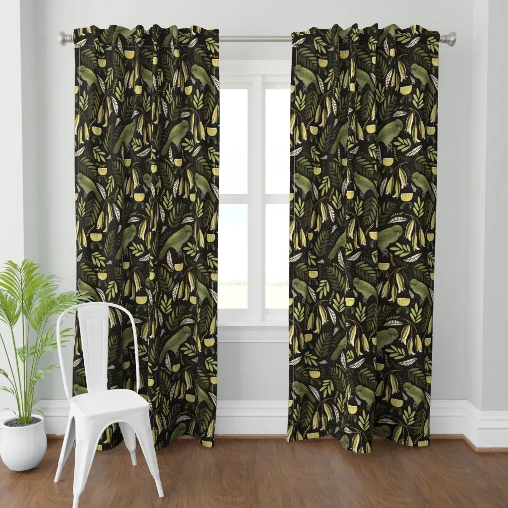 Kākāpō Curtain Panel - Olive Green product