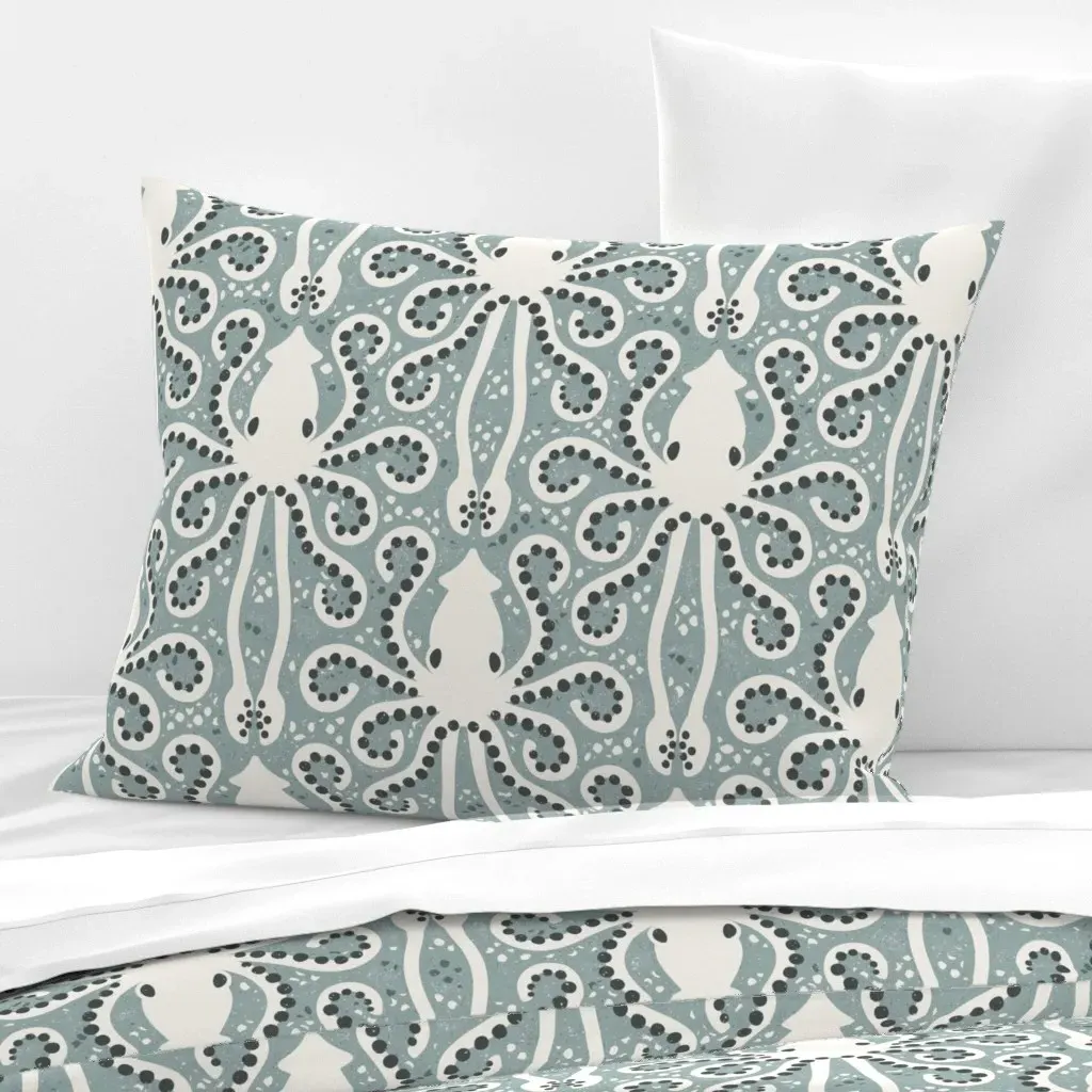 Kraken Standard Knife Edge Cushion Cover - Dusty Blue, Cotton Sateen product