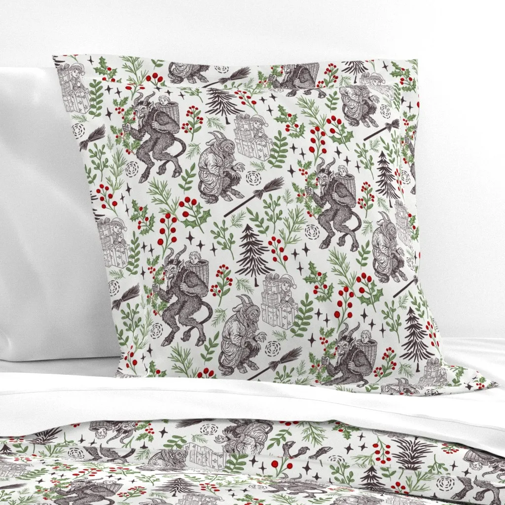 Krampusnacht Euro Pillow Sham - Red product