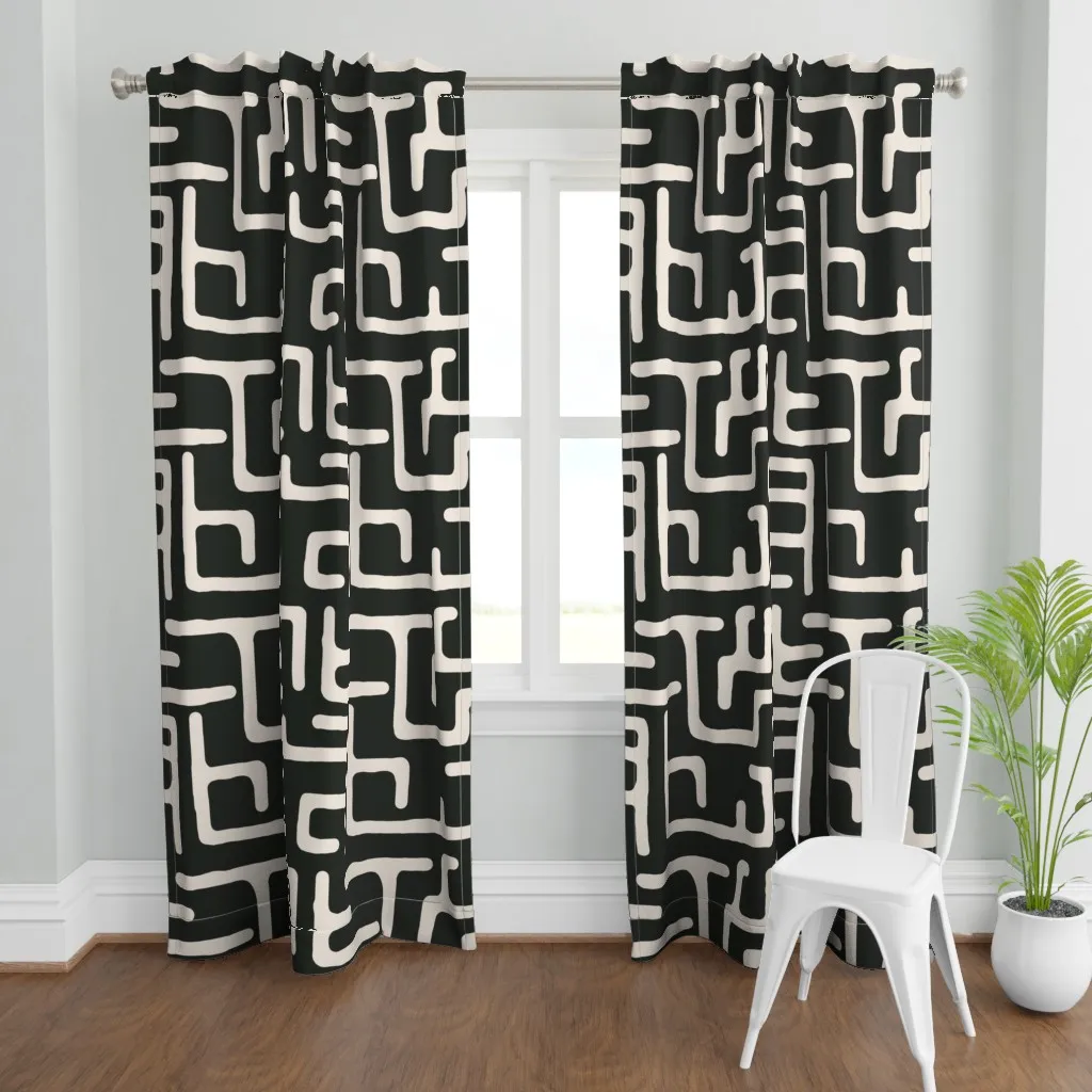 Kuba In Black Curtain Panel - Beige product