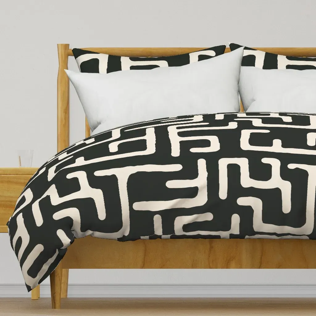 Kuba In Black Duvet Cover - Beige product