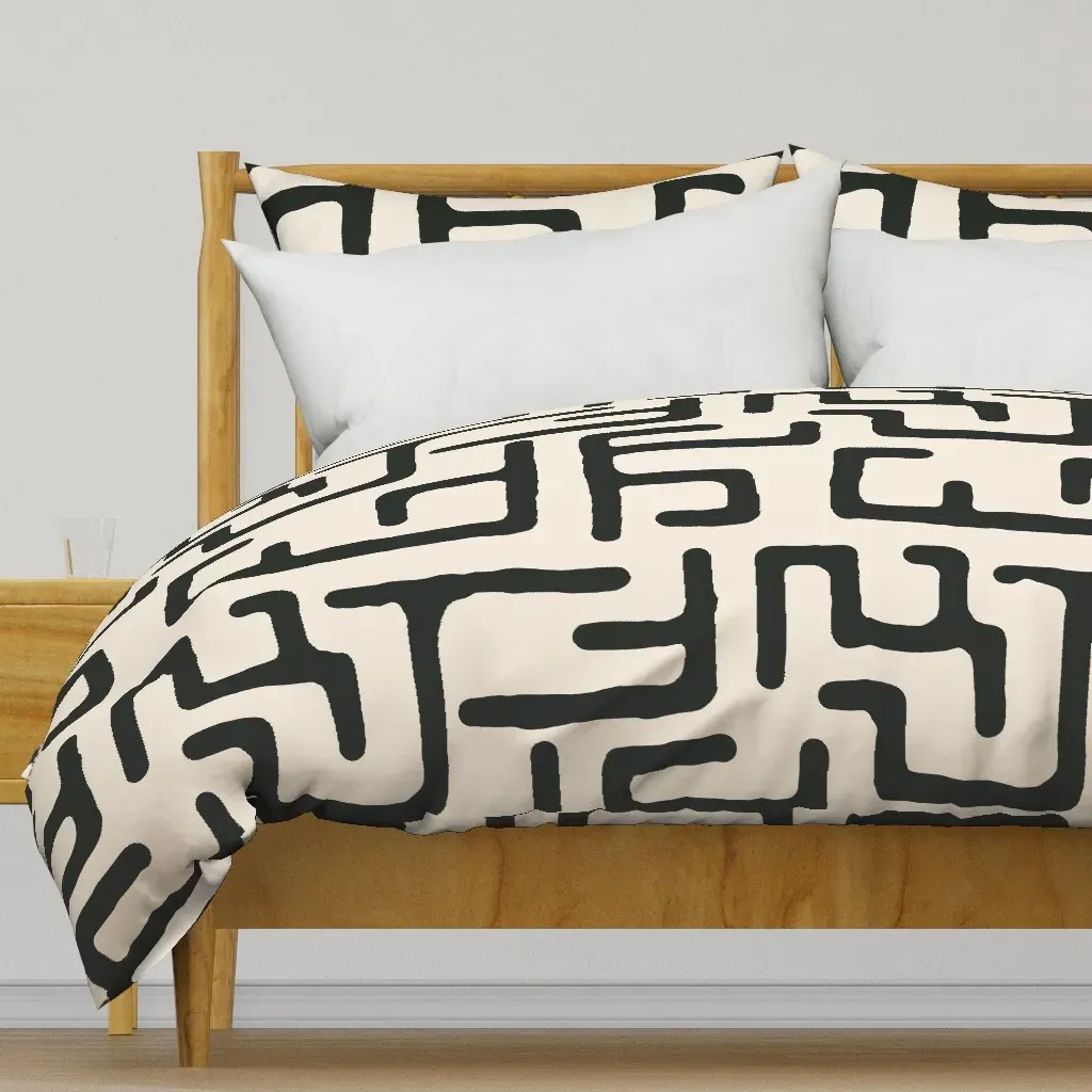 Kuba Reverse Duvet Cover - Black product